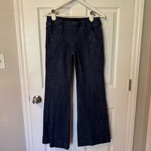 Stylish Dark Blue Wide-Leg Pants